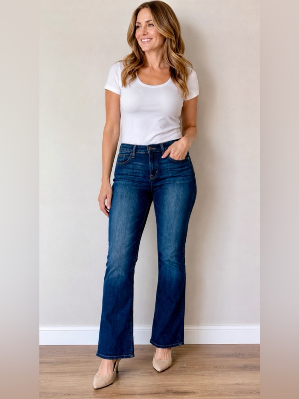 Gap 1969 Premium Bootcut Jeans Dark Wash True Blue Stretch 10 / 30A Y2K Style